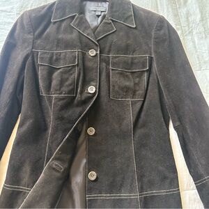 Classiques Entier dark brown genuine leather coat Size 4